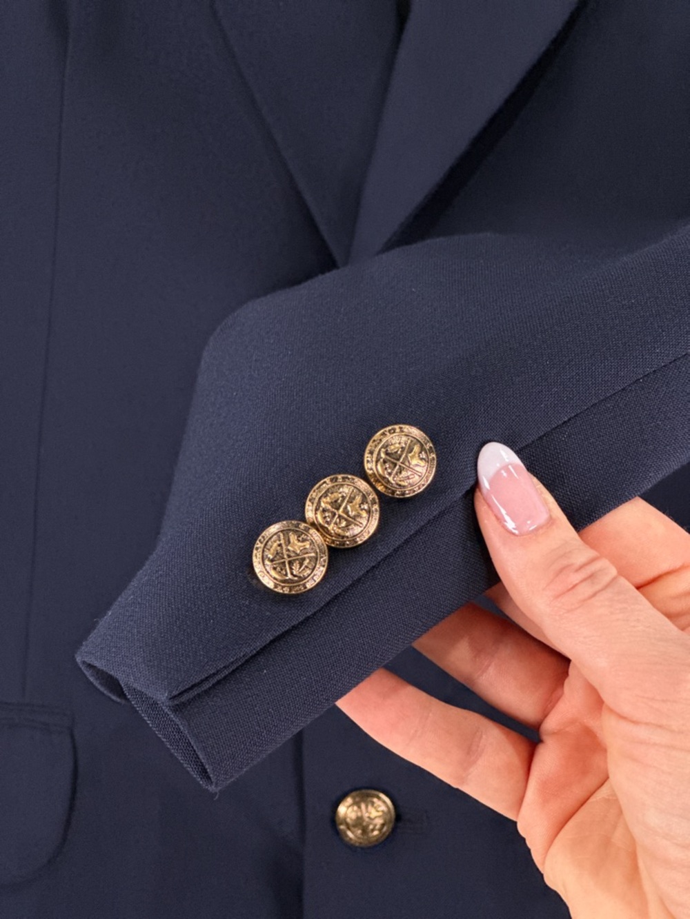 Martunique Ltd Vintage 2 Button Blazer Wool Blend Navy Blue 40L - Picture 14 of 16
